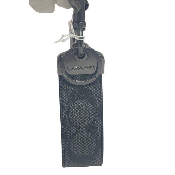 Coach Loop Key Fob In Signature Canvas Black signature New - Picture 1 of 4